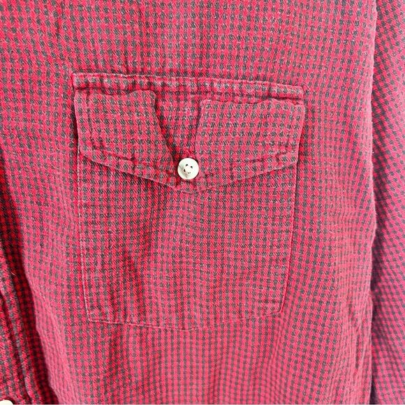 Woolrich MINT VTG Red Black Micro Check Cotton Hunting Work Button Down Shirt - Picture 5 of 8
